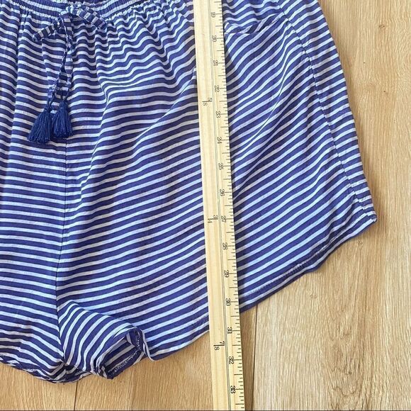 La Vie En Rose Aqua Coastal Stripe Off The Shoulder Romper - Picture 7 of 7